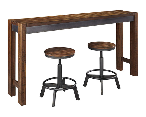 Mesa de comedor Torjin de altura de mostrador y dos taburetes