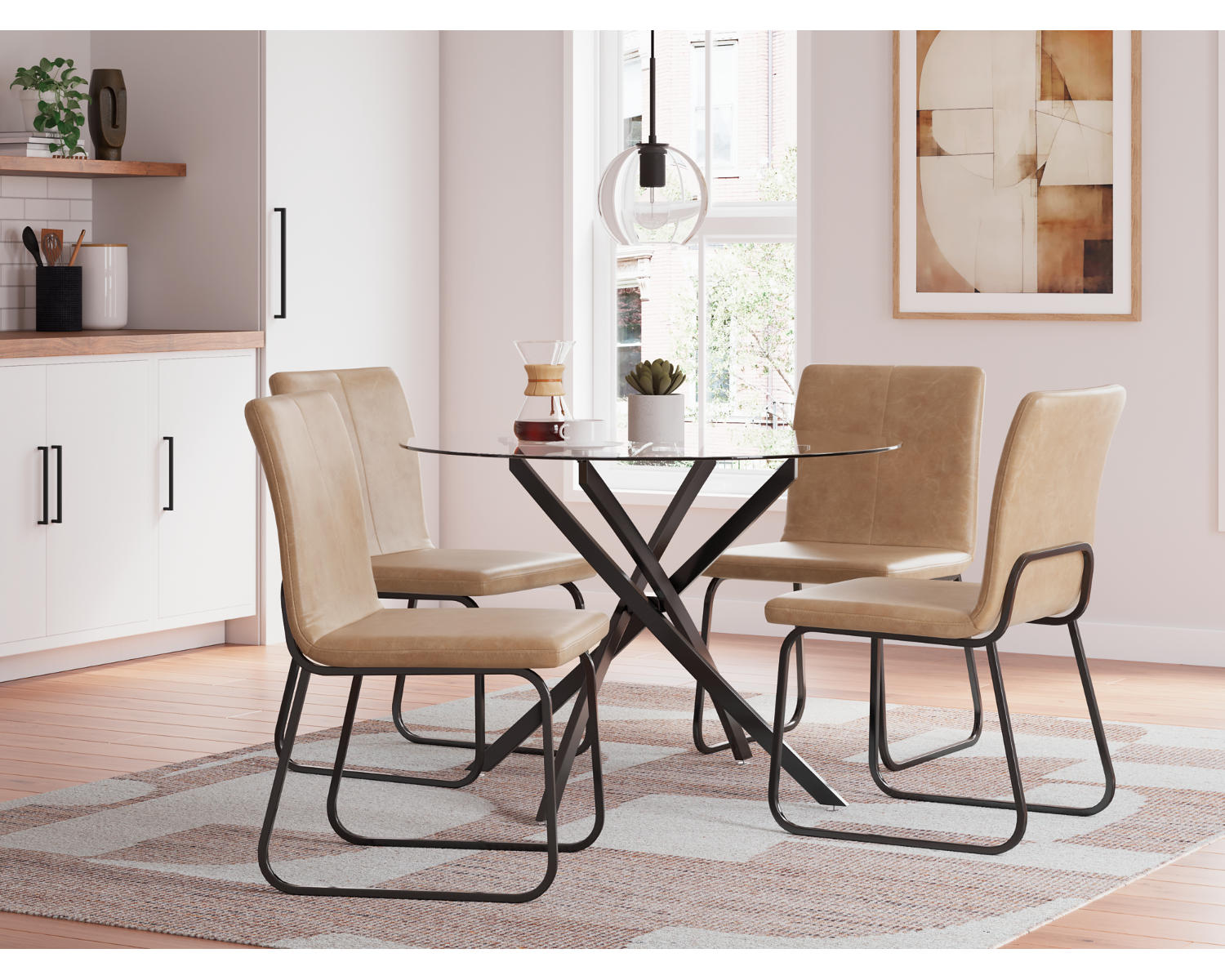 Pharwynn Dining Table and 4 Chairs