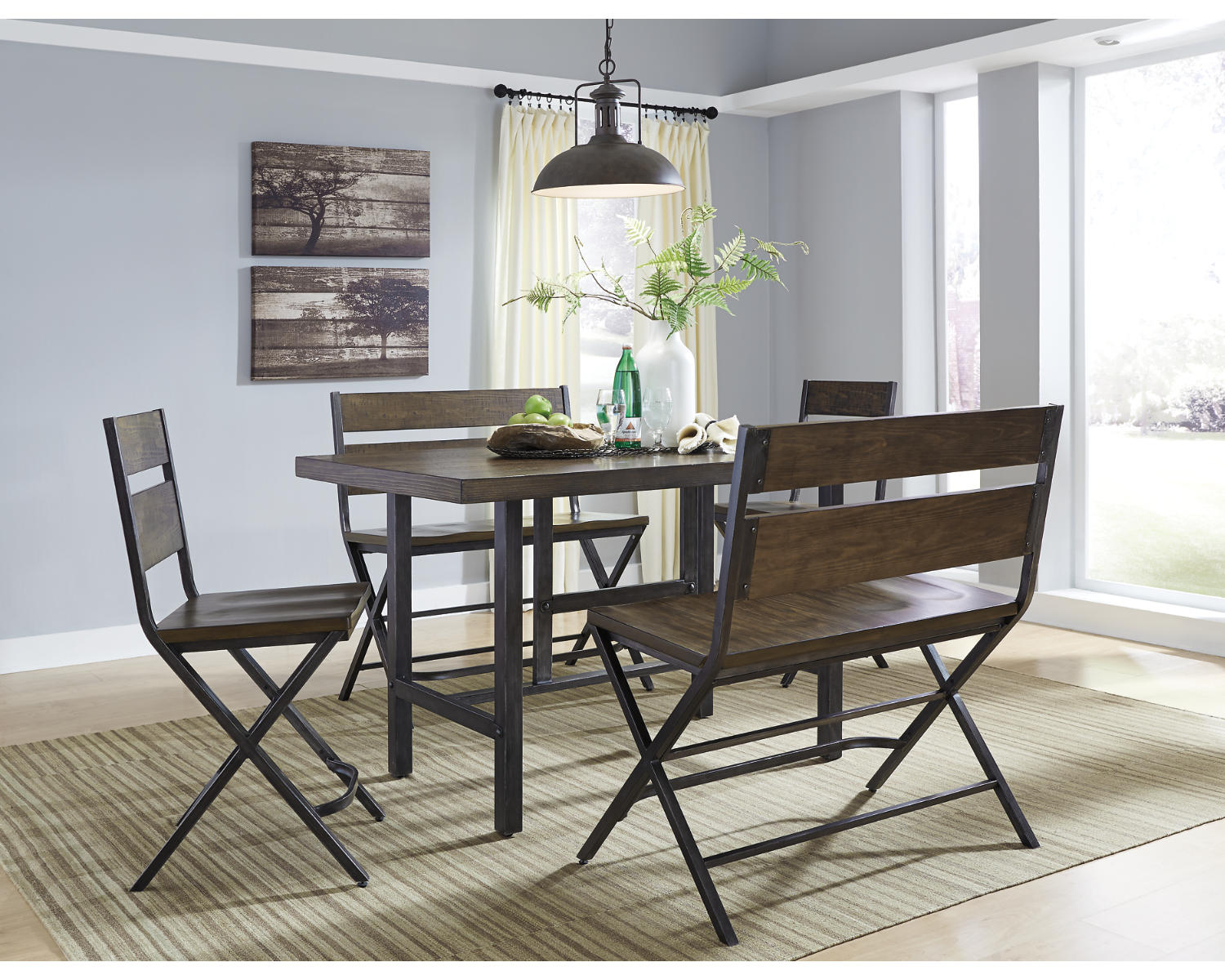 Kavara Counter Height Dining Table with 4 Barstools