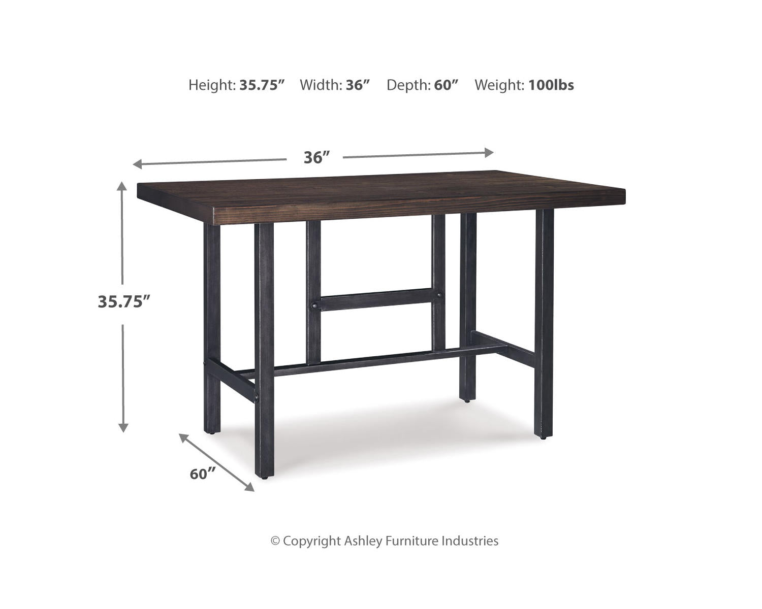 Kavara Counter Height Dining Table with 4 Barstools