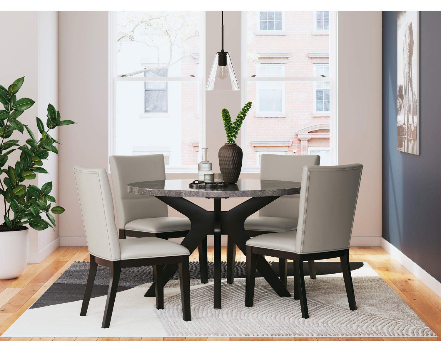 Glinari Dining Table and 4 Chairs