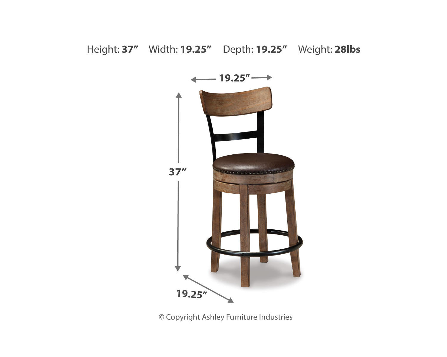 Pinnadel Counter Height Bar Stool