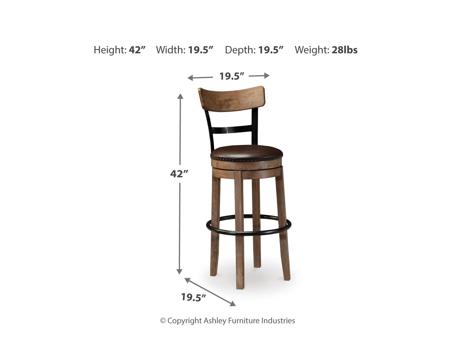 Pinnadel Bar Height Bar Stool