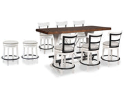 Valebeck Counter Height Dining Table and 8 Barstools