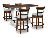 Valebeck Counter Height Dining Table and 4 Barstools