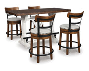 Valebeck Counter Height Dining Table and 4 Barstools