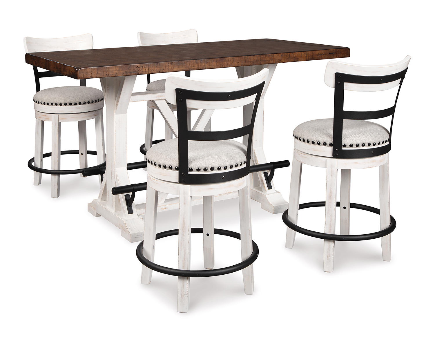 Valebeck Counter Height Dining Table and 4 Barstools
