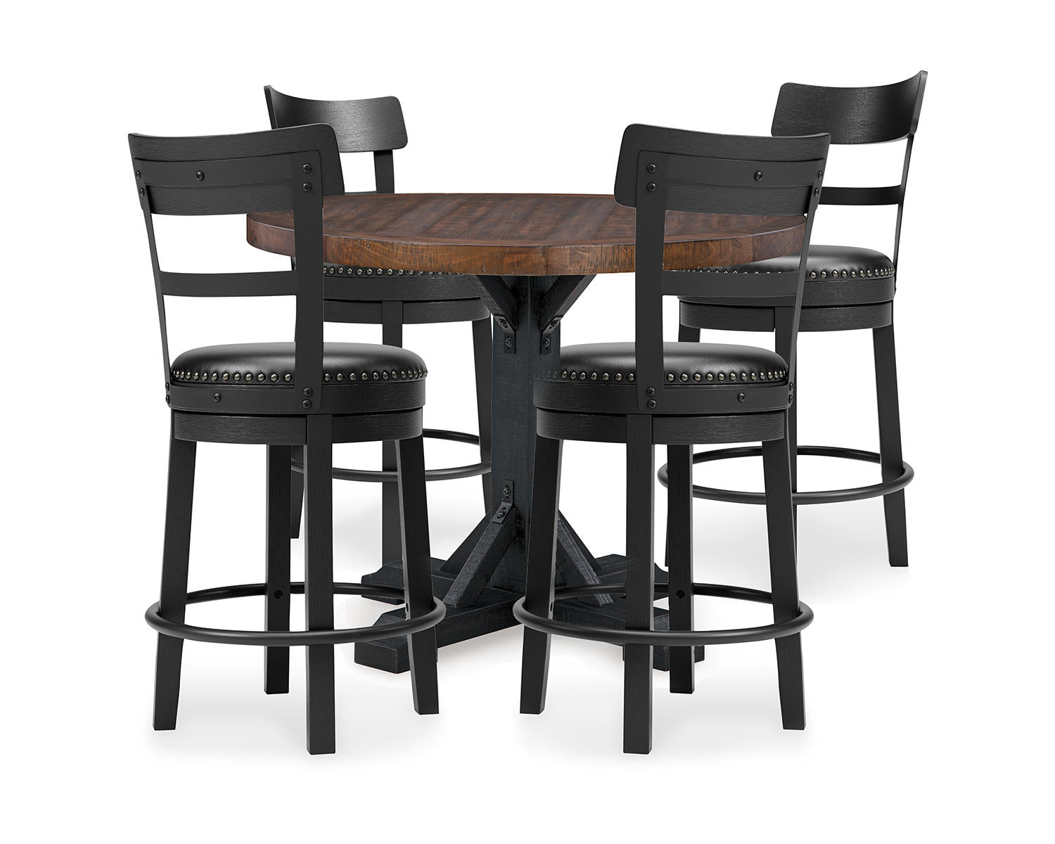 Valebeck Counter Height Table and 4 Barstools