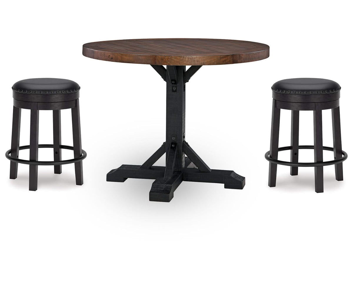 Valebeck Counter Height Dining Table and 2 Barstools