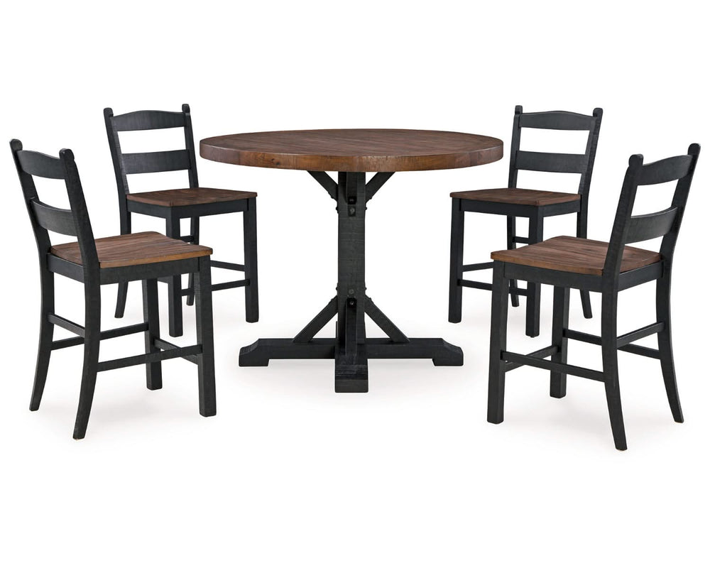 Valebeck Counter Height Dining Table and 4 Barstools