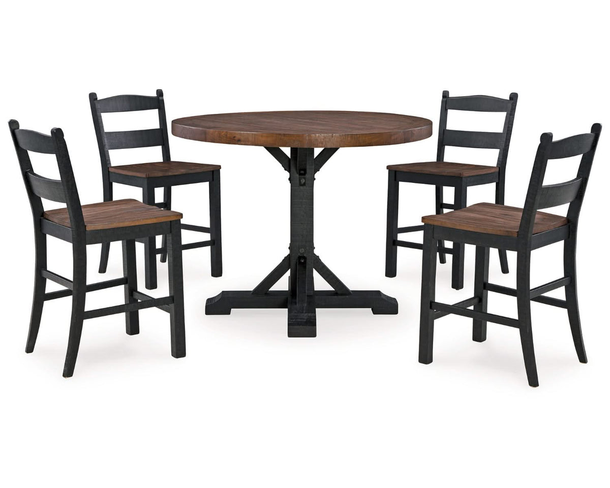 Valebeck Counter Height Dining Table and 4 Barstools