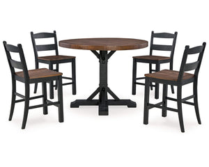 Valebeck Counter Height Dining Table and 4 Barstools