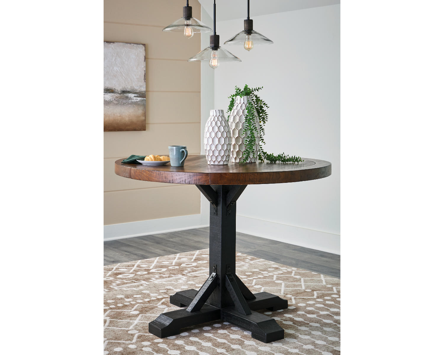 Valebeck Counter Height Dining Table and 2 Barstools