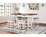 Valebeck Counter Height Dining Table and 4 Barstools