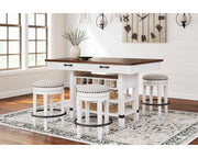Valebeck Counter Height Dining Table and 4 Barstools