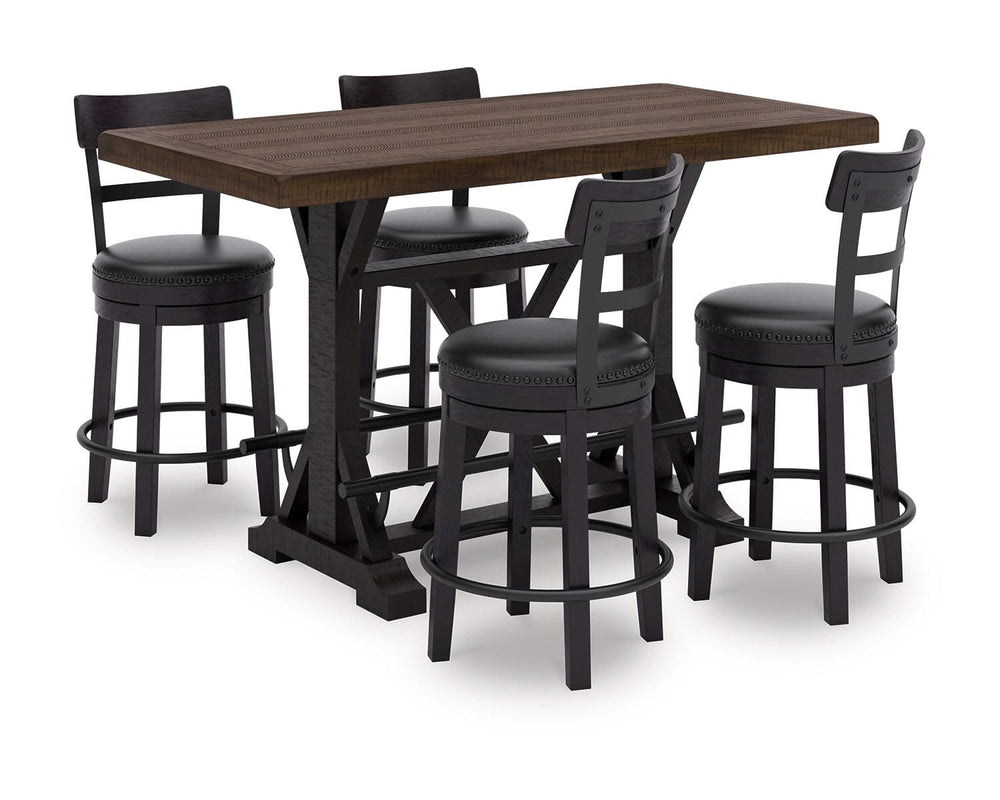 Valebeck Counter Height Dining Table and 4 Barstools