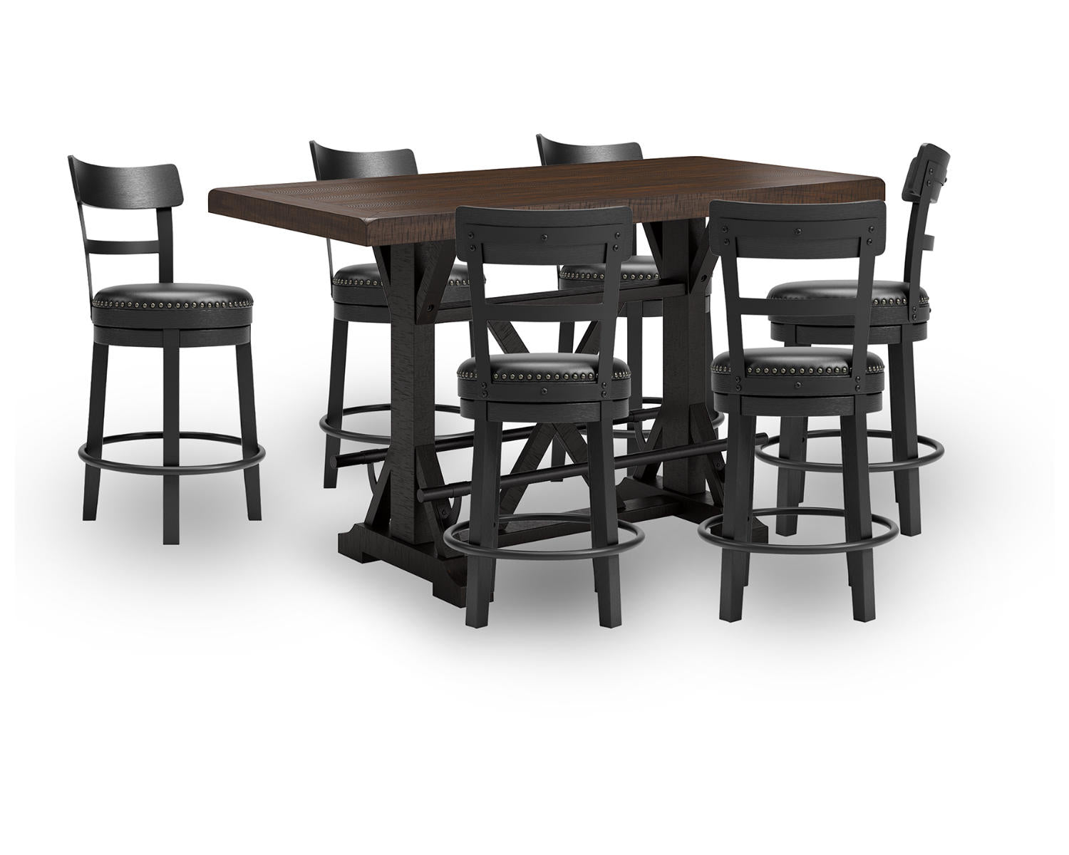 Valebeck Counter Height Dining Table and 6 Barstools