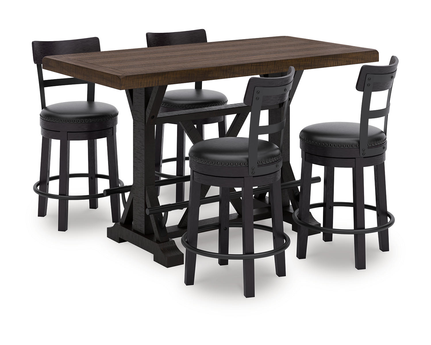 Valebeck Counter Height Dining Table and 4 Barstools