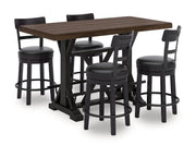 Valebeck Counter Height Dining Table and 4 Barstools