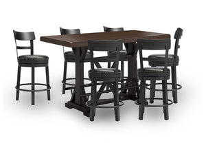 Valebeck Counter Height Dining Table and 6 Barstools