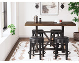 Valebeck Counter Height Dining Table and 4 Barstools