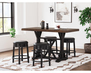 Valebeck Counter Height Dining Table and 4 Barstools