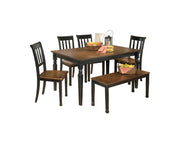 Owingsville Dining Table and 4 Chairs and Bench