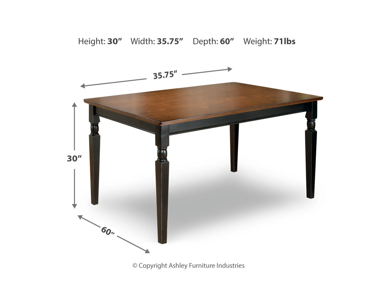 Owingsville Dining Table and 4 Chairs