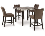 Mesa de comedor Jeshina de altura de mostrador y 4 taburetes