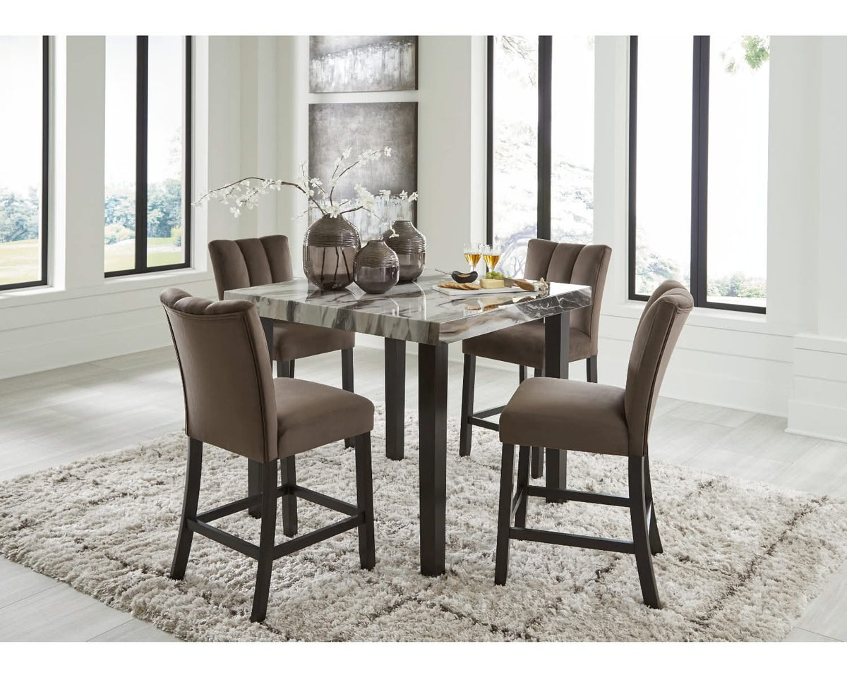 Mesa de comedor Jeshina de altura de mostrador y 4 taburetes