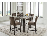 Mesa de comedor Jeshina de altura de mostrador y 4 taburetes