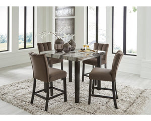 Mesa de comedor Jeshina de altura de mostrador y 4 taburetes