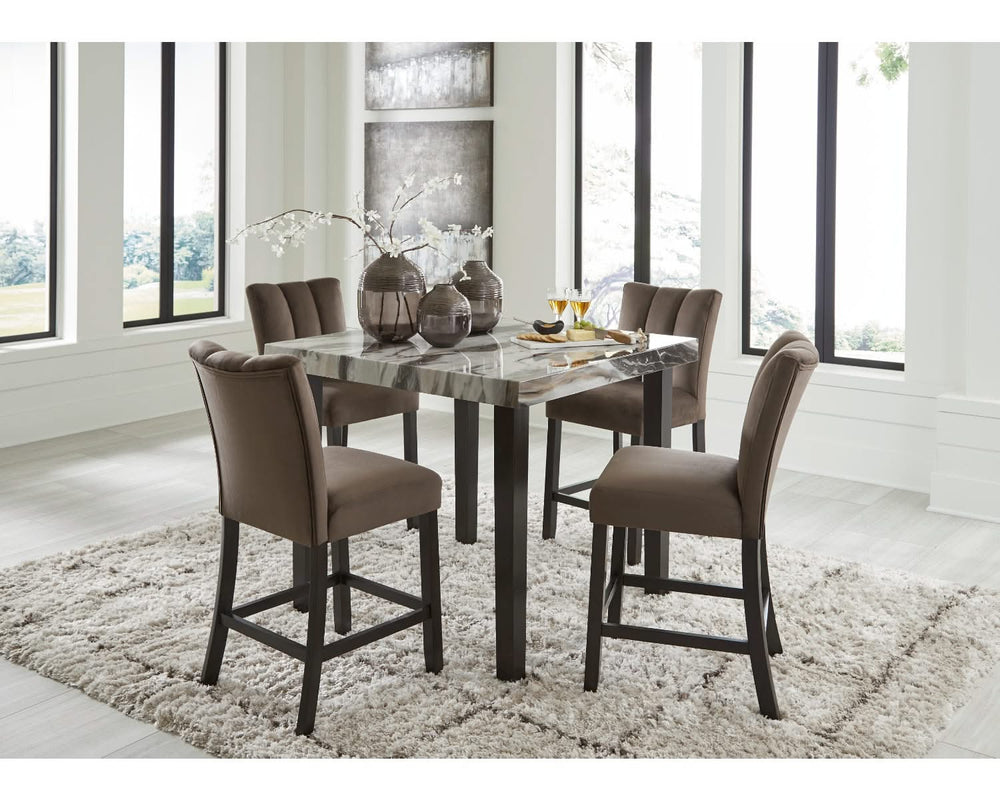Mesa de comedor Jeshina de altura de mostrador y 4 taburetes