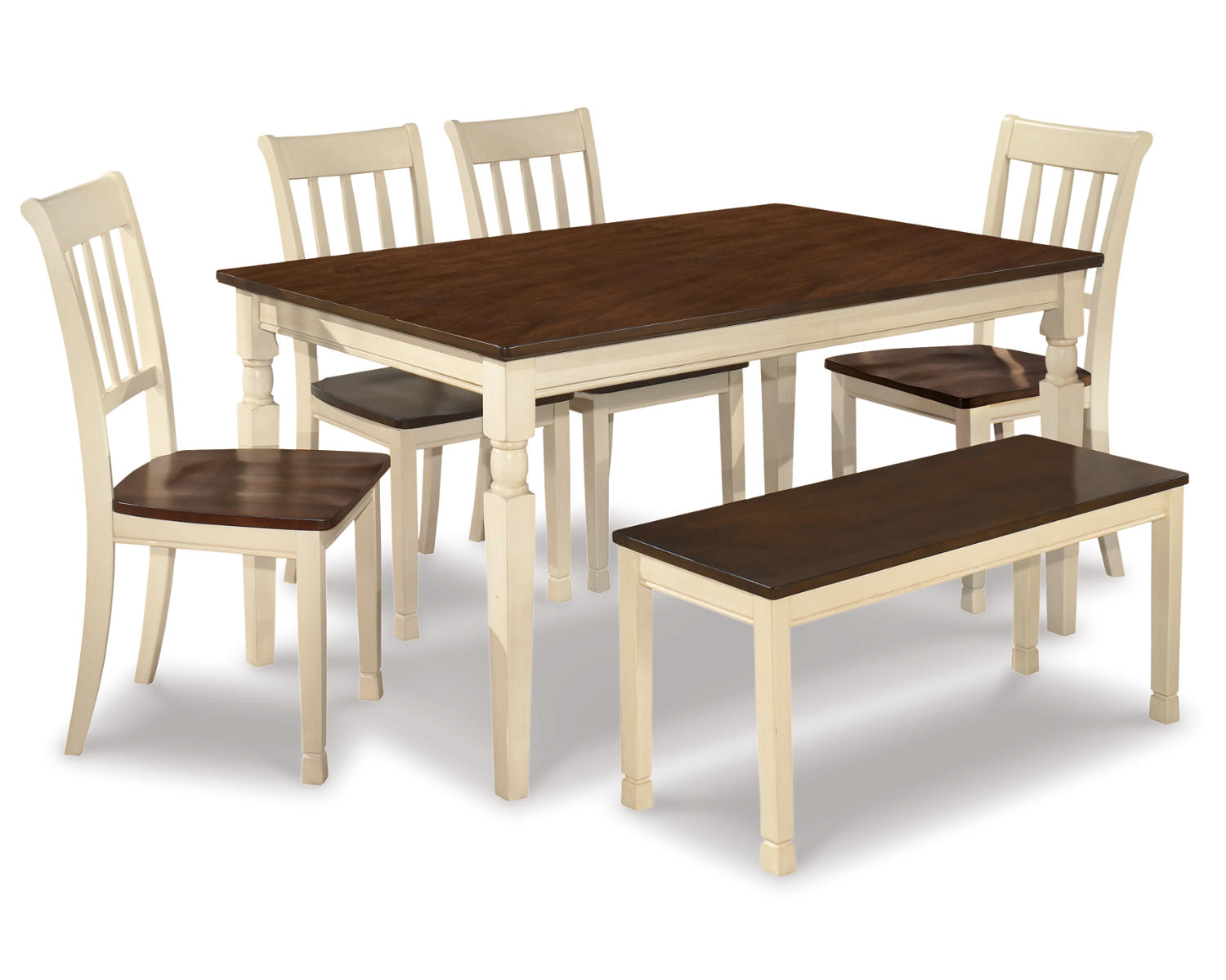Whitesburg Dining Table with 4 Chairs and Bench