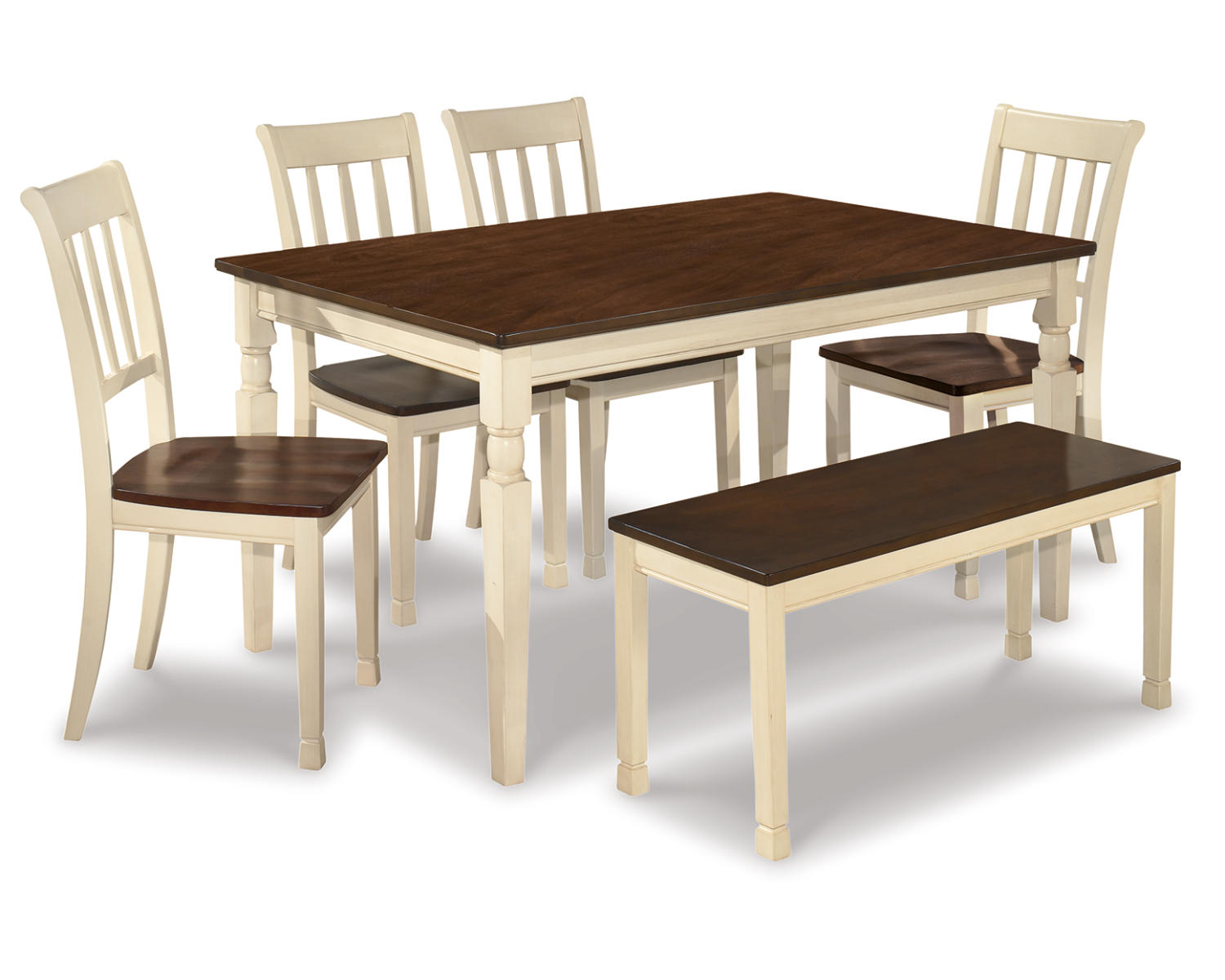 Whitesburg Dining Table with 4 Chairs and Bench