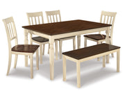 Whitesburg Dining Table with 4 Chairs and Bench