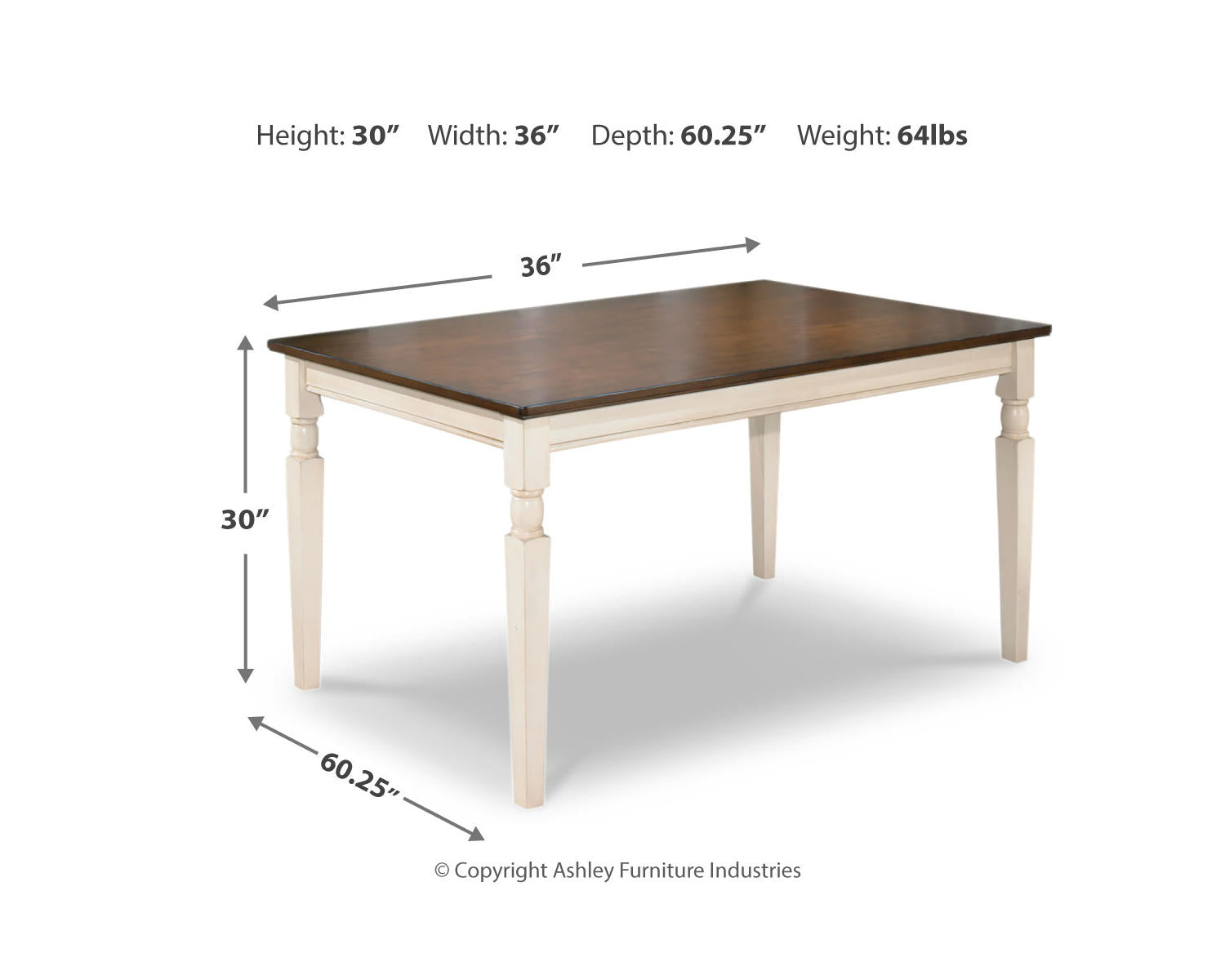 Whitesburg Dining Table and 4 Chairs