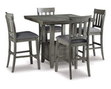Mesa de comedor Hallanden de altura de mostrador y 4 taburetes