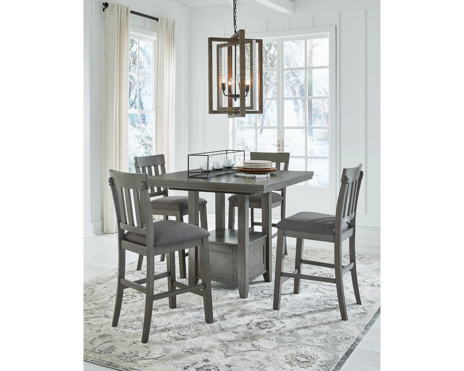 Hallanden Counter Height Dining Table and 4 Barstools