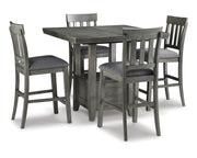 Hallanden Counter Height Dining Table and 4 Barstools