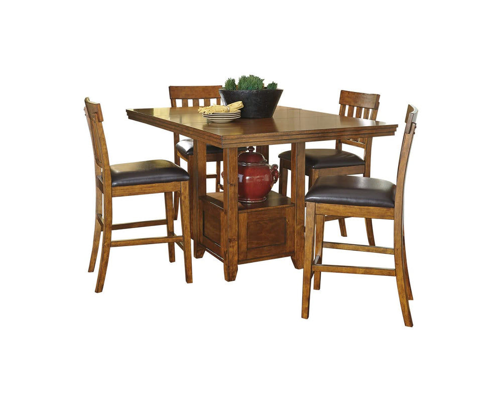 Mesa de comedor Ralene de altura de mostrador y 4 taburetes