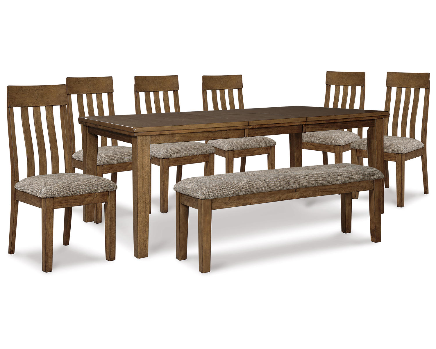 Flaybern Dining Table and 6 Chairs and Bench