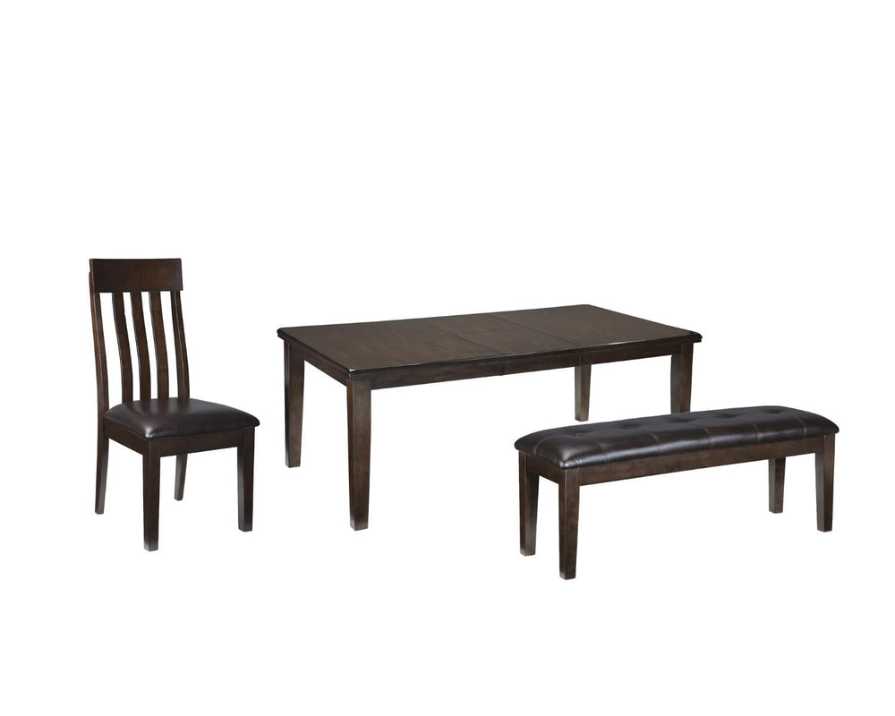 Mesa de comedor Haddigan con 4 sillas y banco