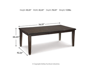 Mesa de comedor Haddigan con 4 sillas y banco