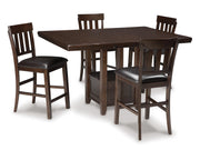 Haddigan Counter Height Dining Table with 4 Barstools