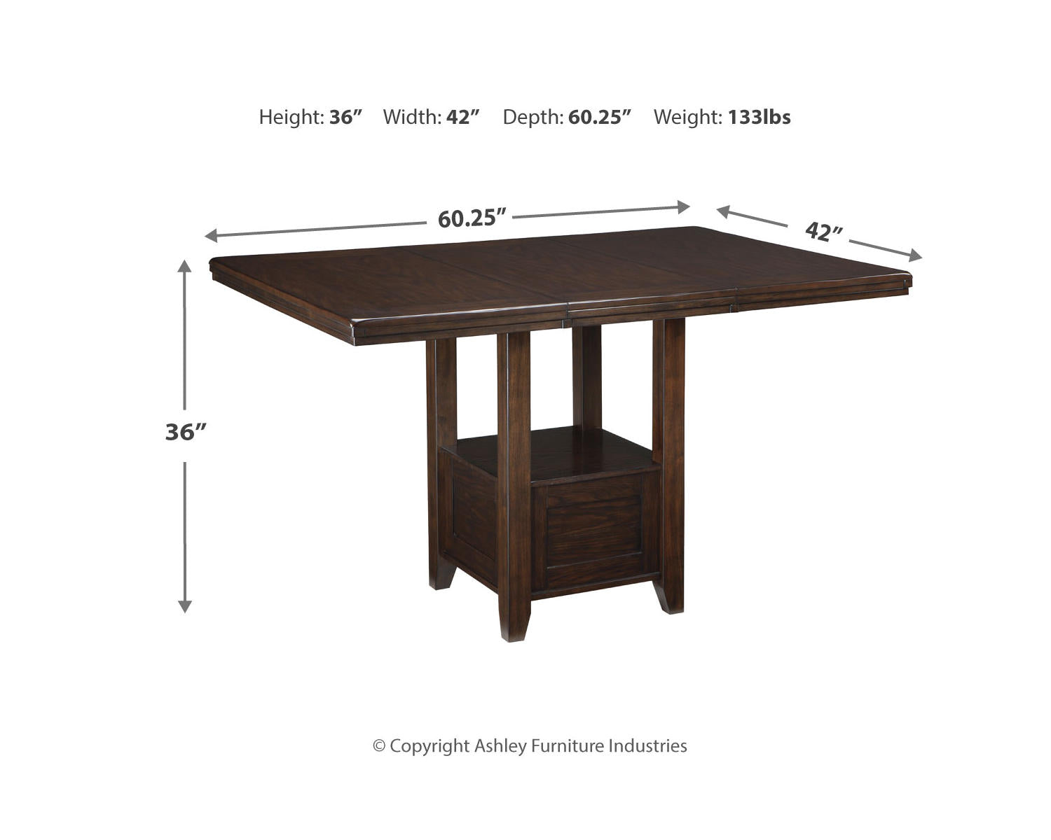 Haddigan Counter Height Dining Extension Table