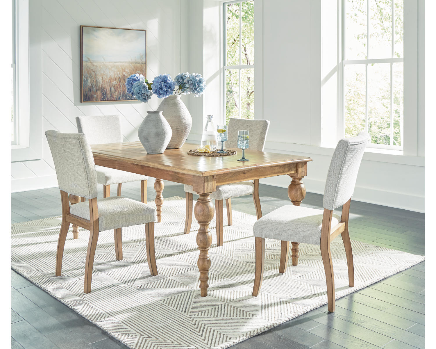 Rybergston Dining Table and 4 Chairs