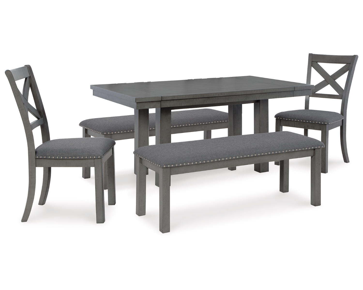 Myshanna Dining Table, 2 Chairs and 2 Benches
