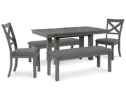 Myshanna Dining Table, 2 Chairs and 2 Benches