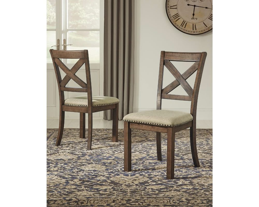 Moriville Counter Height Dining Table, 4 Barstools and Server